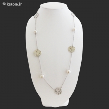 Collier fleurs argen