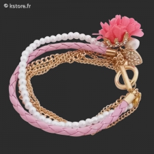 Bracelet doré, rose 