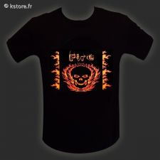T-shirt LED skull th
