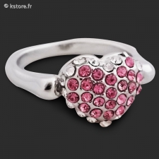 Bague coeur à strass