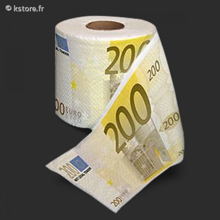 Billet de banque de 200 euros décliné en papier toilettes 